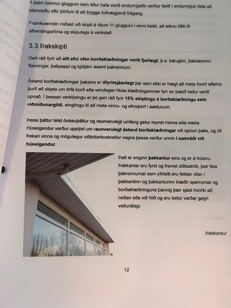 Skoðun og ráðgjöf vegna þaks